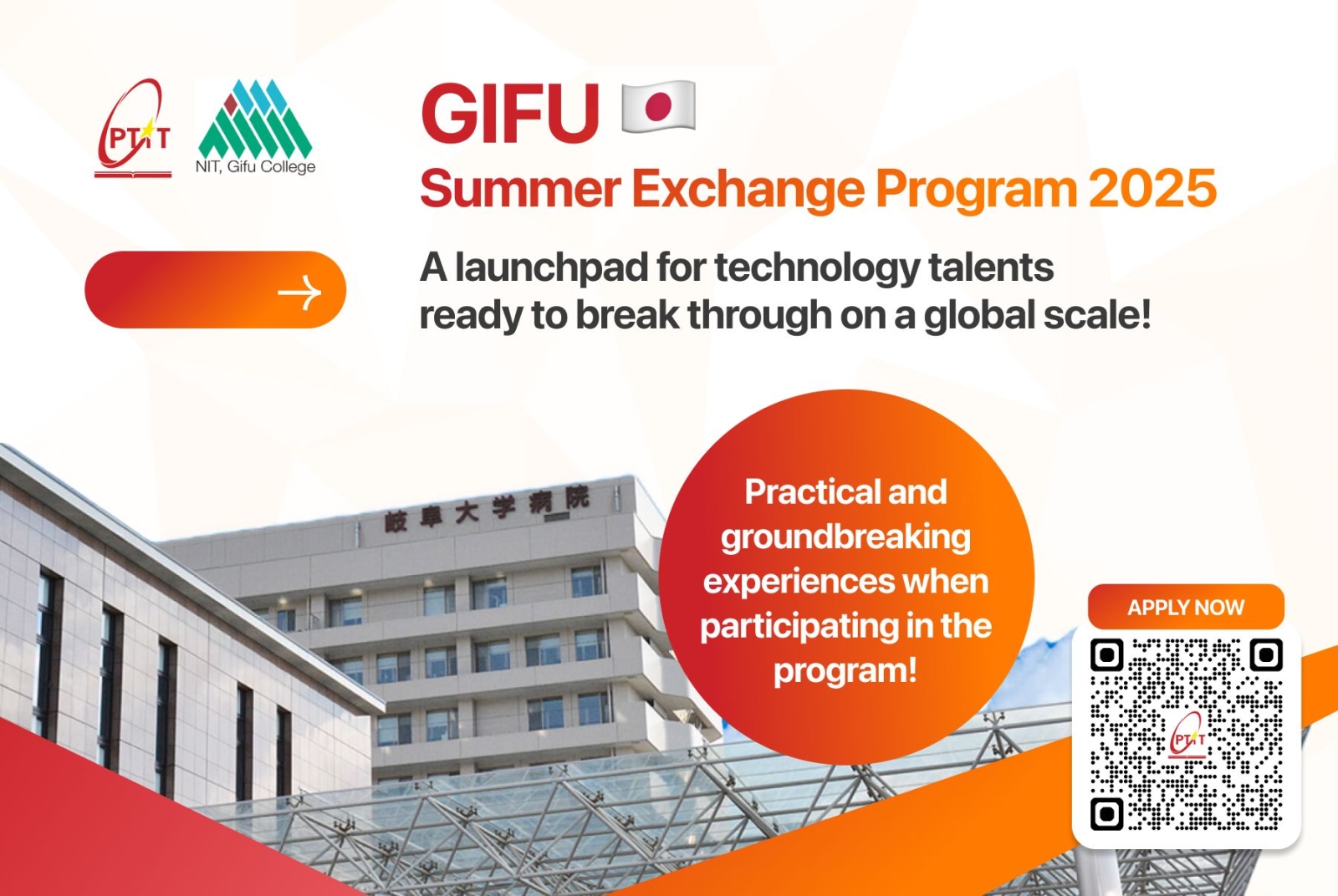 Level up skills - Go global, GiFU Summer Exchange Program 2025 with JASSO Scholarship worth 80,000 JPY/month!