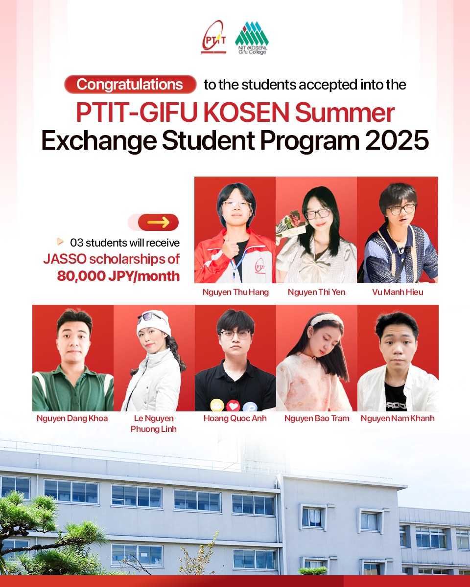 Congratulations to 8 PTIT Students Selected for the Gifu Summer Exchange Program 2025